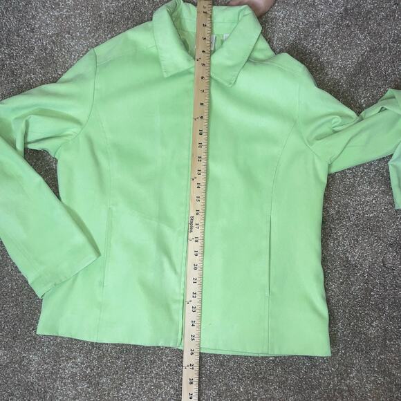 Ep Pro Women’s Golf Jacket lime green faux suede full zip collared SZ L - Picture 4 of 11